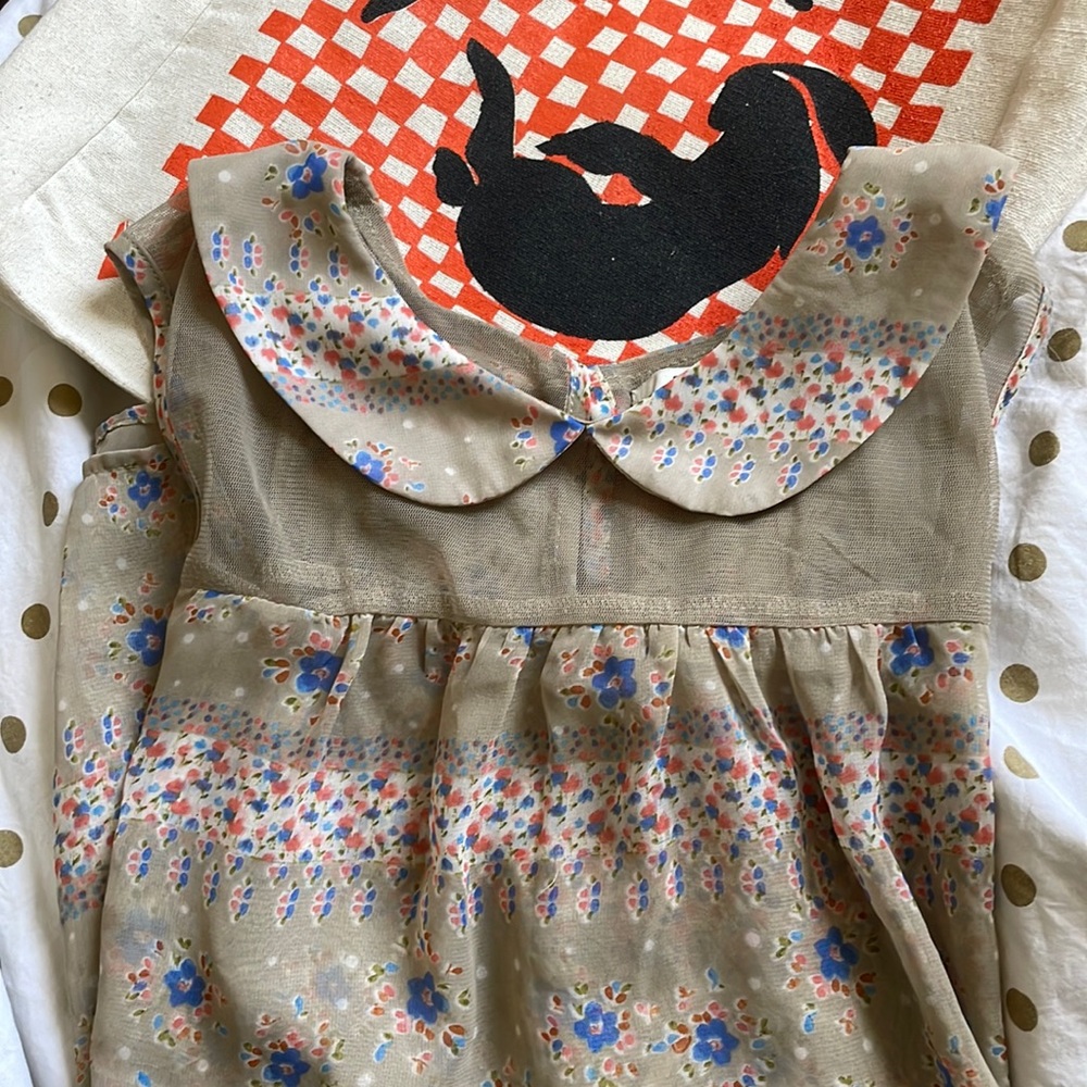 Forever 21 Floral Peter Pan Collar Top M